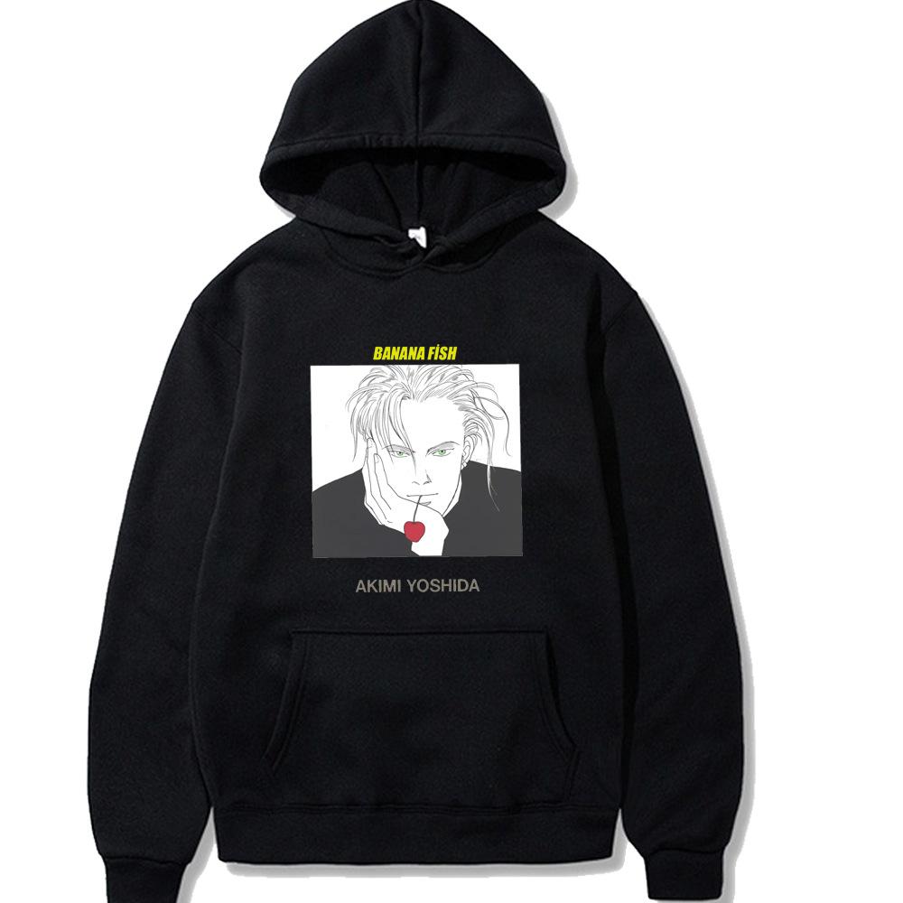 Banana Fish Autunm Winter Printed Men Hoodie Brand Hoody Y2K Clothes Vintage Fashion Casual Unisex Long Sleeve Pullovers