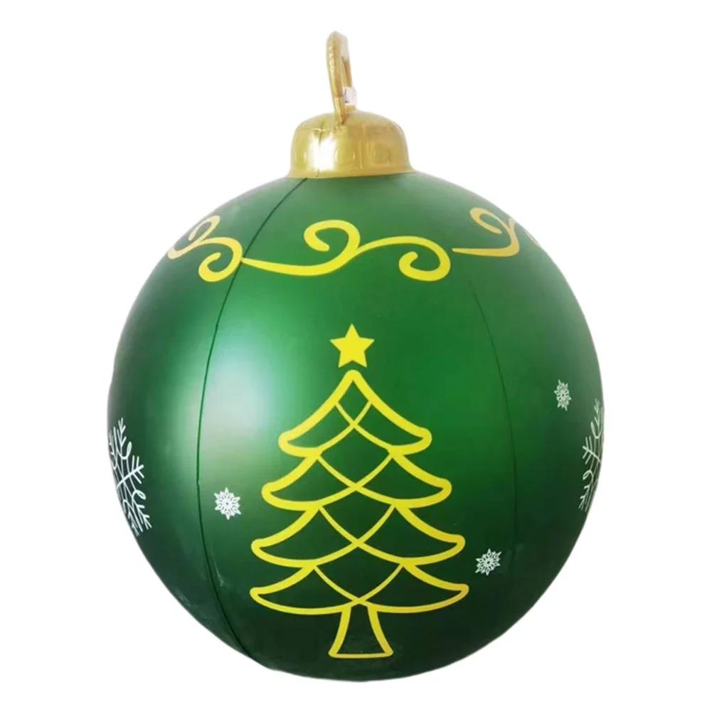 2025 Christmas 60cm Balls Decoration Outdoor Indoor Light Up LED Christmas Decoration Balloons Inflatable Toy Balls