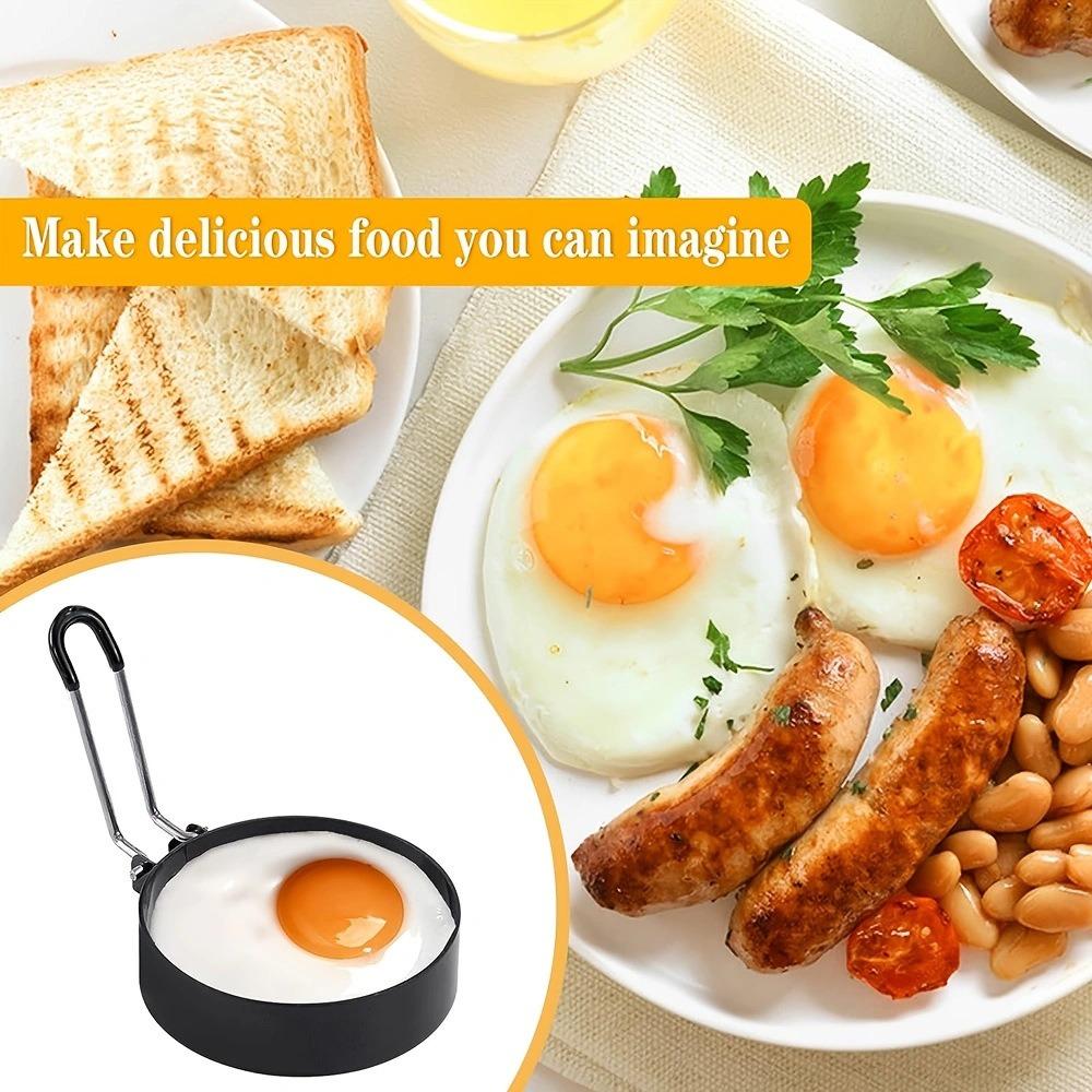 6pcs Round Fried Egg Rings Nonstick Pancake Mold Household Hamburger Patties Mold  Frying Pan