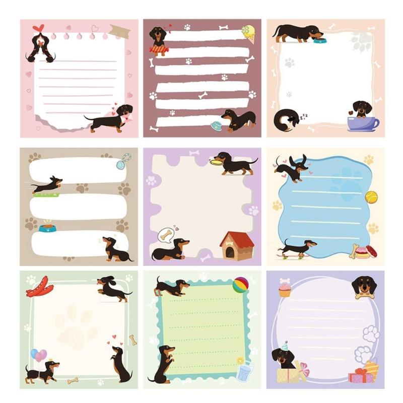 9Pcs 3x3Inch Adhesive Note Animal Note Paper Strong Adhesive Repositionable Note Paper for Writing 450Sheets Total 1