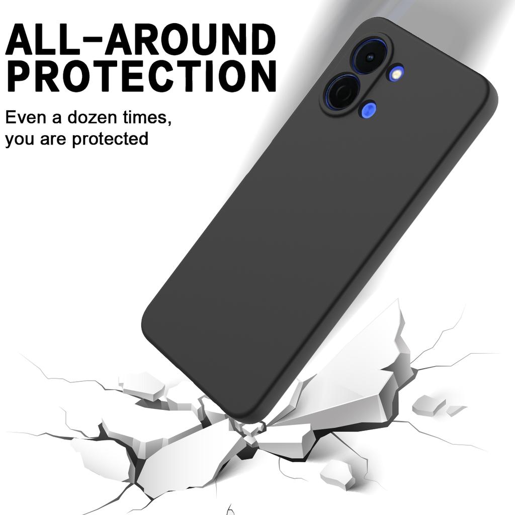 For TECNO Spark Go 3 Liquid Silicone Case Phone Back Cover with Hand Strap