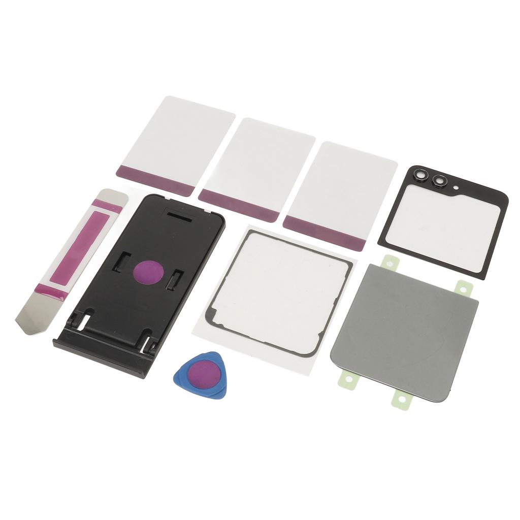 Back Glass Replacement Back Cover Glass Housing Door with Pre Installed Tape Camera Lens Tools for Galaxy Z Flip 5 Z