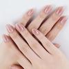 32PCS Fashion French Tip Press On Nail Glittering Surfaces French Tips Fingernails Comfort Short Oval Type