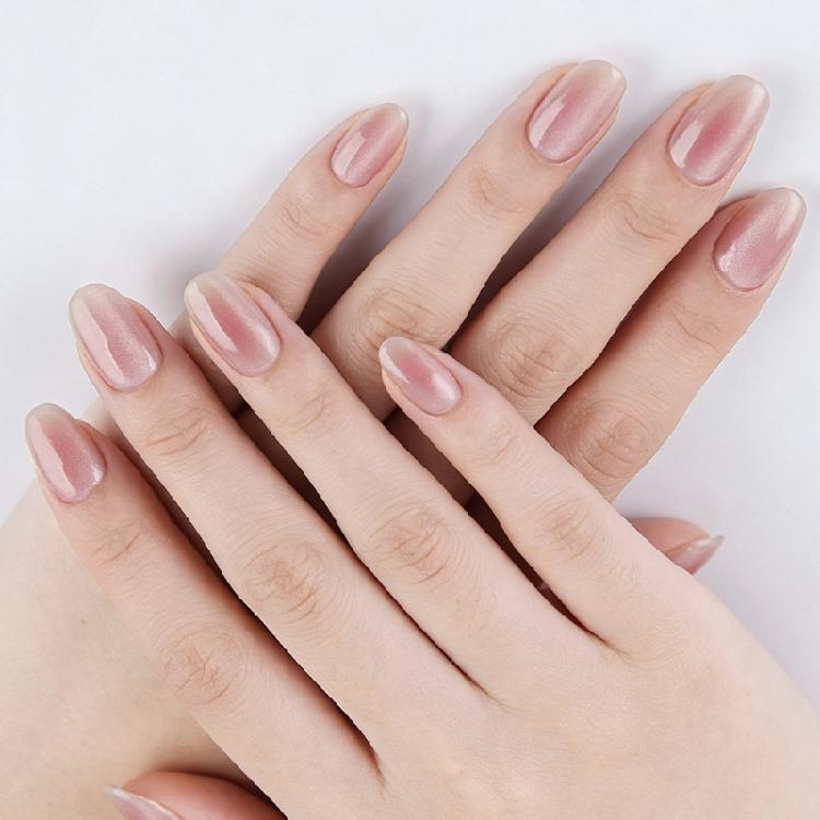 32PCS Fashion French Tip Press On Nail Glittering Surfaces French Tips Fingernails Comfort Short Oval Type