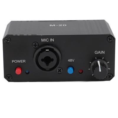 Mic Preamp High Gain Mic Booster Preamp with 48V Phantom Power Low Noise for Dynamic and Condenser Microphones XLR Output for Recording