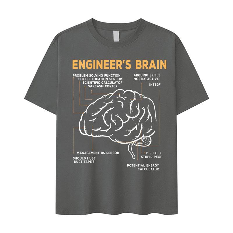 Hot Sale Clothing Funny Engineers Brain Graphics Fashion TShirts Men Cotton Aesthetic Short Sleeve Tee Oversized Comfort Tshrit