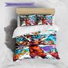 Juego de Ropa de Cama con Estampado de Dibujos Animados Colcha Funda de Colcha Funda de Almohada Decoración del Hogar Regalo de Cumpleaños (1 * funda nórdica + 2 * fundas de almohada, sin núcleo)