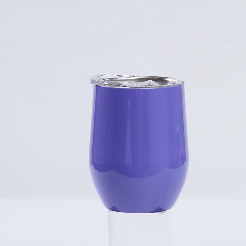 12oz Eierschalenförmiger U-förmiger Edelstahl-Vakuum-Weinbecher mit Bauchdesign