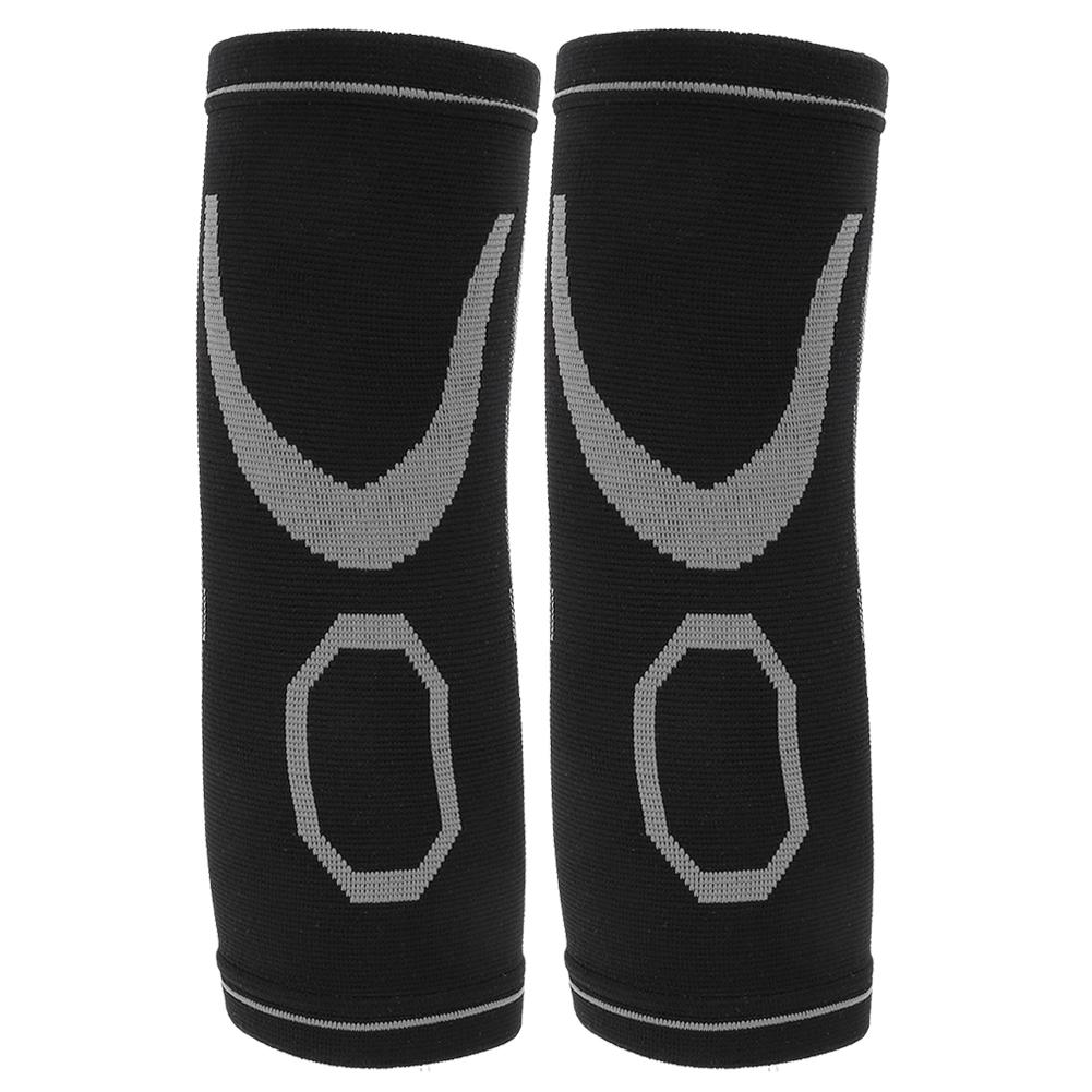 Outdoor Sport Ellbogenstütze Armschutz Rutschfest Warmhalten Kompression zum Laufen Alle Jahreszeiten(SchwarzGrau )