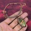 Unakite Gemstone Necklace Adjustable Chain Necklace Copper Wire Wrapped Jewelry