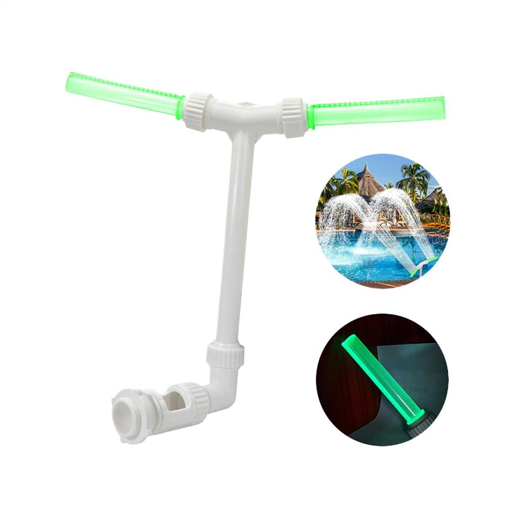 Doppeldüsen-Pool-Wasserfall-Brunnen-Set PVC Leuchtet im Dunkeln Verstellbare Höhe Sprühbecken Spa Poolrand Dekorationen
