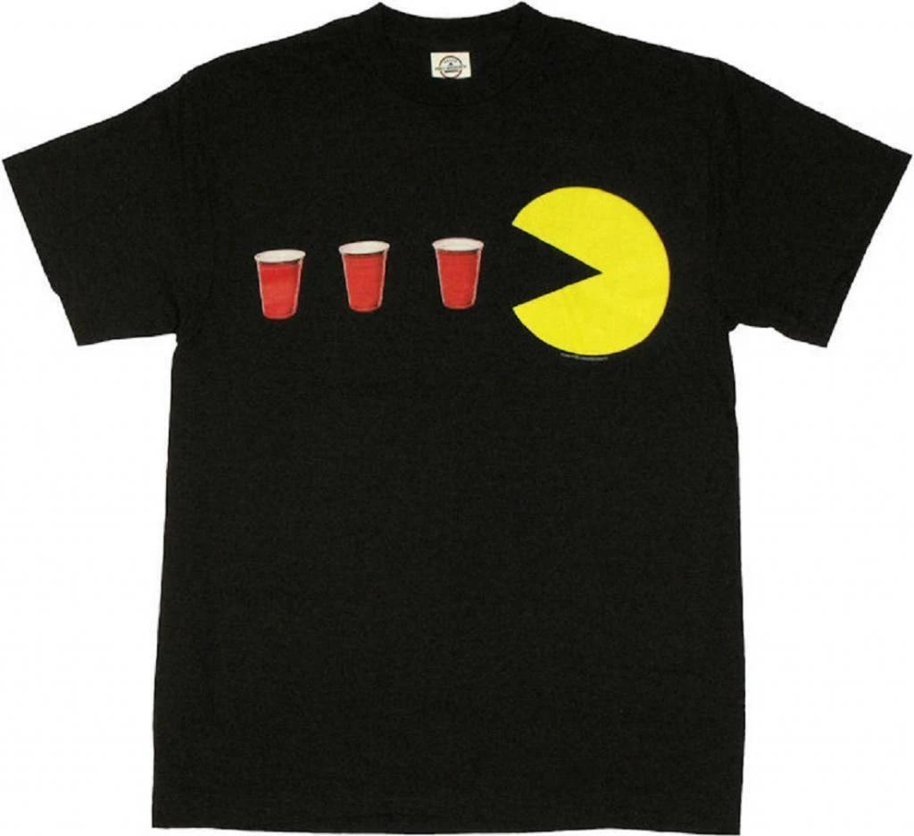 Adult Unisex Arcade Game Pac-Man Classic Power Up Lightweight 100% Cotton T-shirt Mens Tees Top L