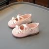 Children's Leather Shoes Round-toe Patchwork Girls Princess Ballet Shoes Versatile Causal Kids Fashion Flat Shoes Soft Bottom