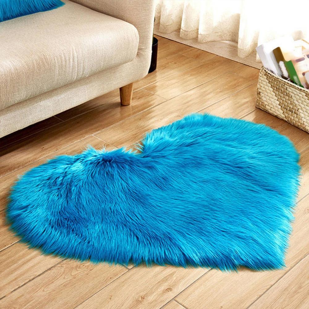 Home Textile Long Plush Living Room Heart-shaped Carpet Bedroom Bedside Mat Cute Girly Style