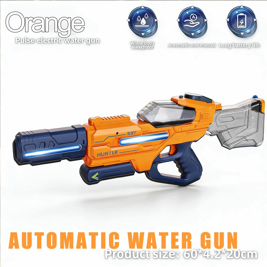 Electric Water Gun Pulse Continuous Firing Watergun Large Capacity Squirt Gun Integrated Manual And Automatic Water Gun Pool Toy