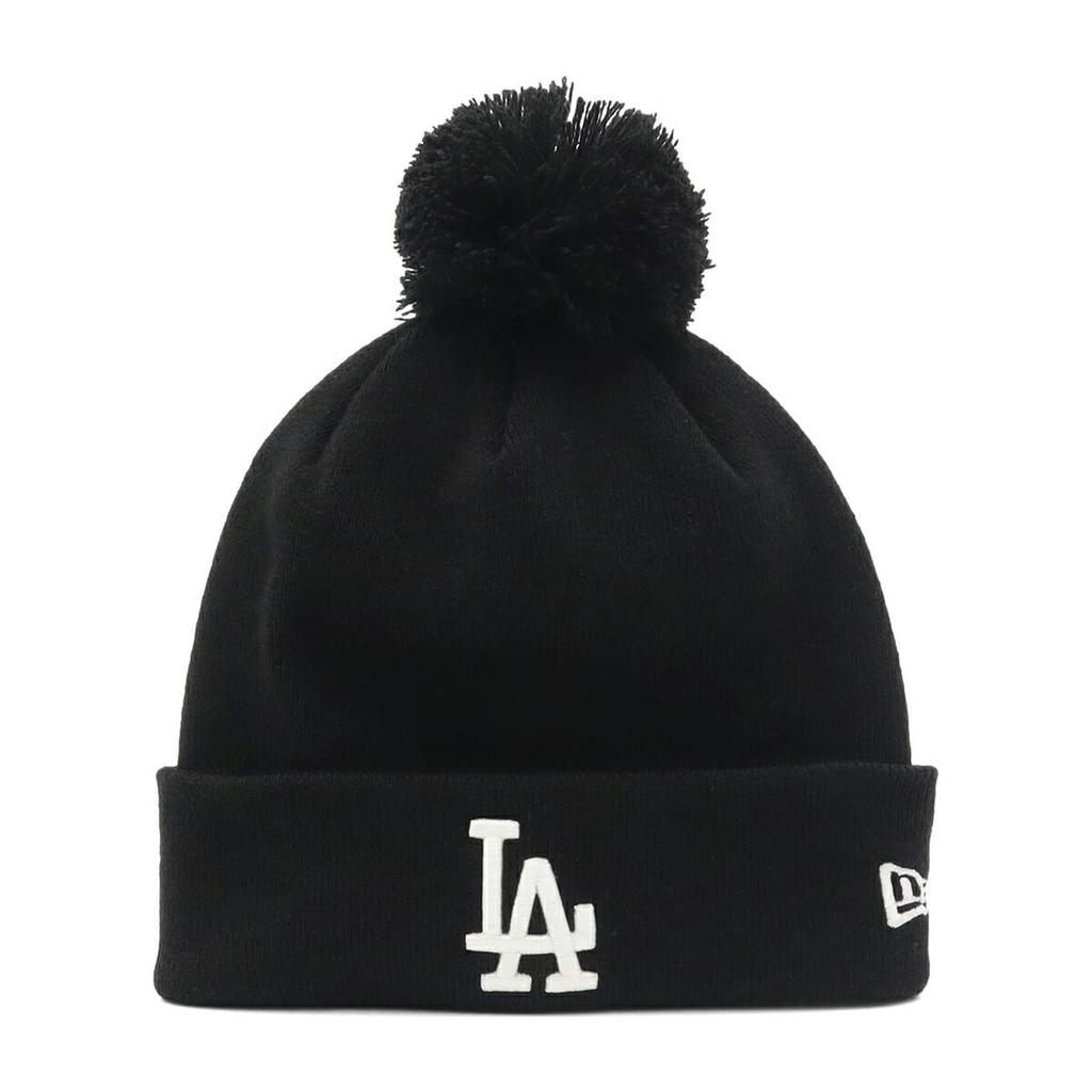 New Era MLB ONSPOTZ Exklusiv LA Schwarz Kostenlose Bommel Rippstrickmütze mit Bommel Los Angeles Dodgers Bommel,