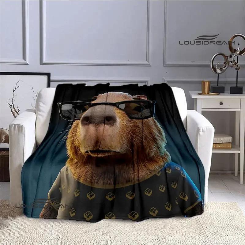 The Capybara Club Anime Blanket Picnic Blanket Vintage Blanket Home Travel Birthday Gift Bed Blanket Thin Blanket