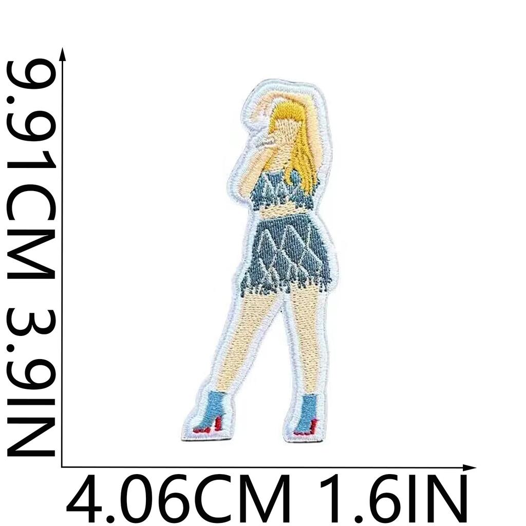 Taylor Singer Embroidery Cloth Sticker Rock Music Patch Sticker Guitar Player Computer Embroidery Label Bag Decoration Diy Sticker