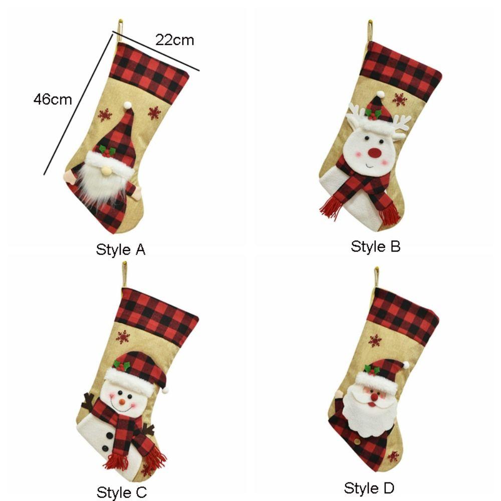 Hanging Christmas Gift Socks Large Size Xmas Gift Bag Navidad Christmas Stocking  Christmas Decor
