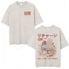 Vintage Japan Osaka Dotonbori Krabben Stadtbild Grafik T-Shirts Herren Gewaschen Mode Übergroßes Baumwoll-T-Shirt Unisex Streetwear