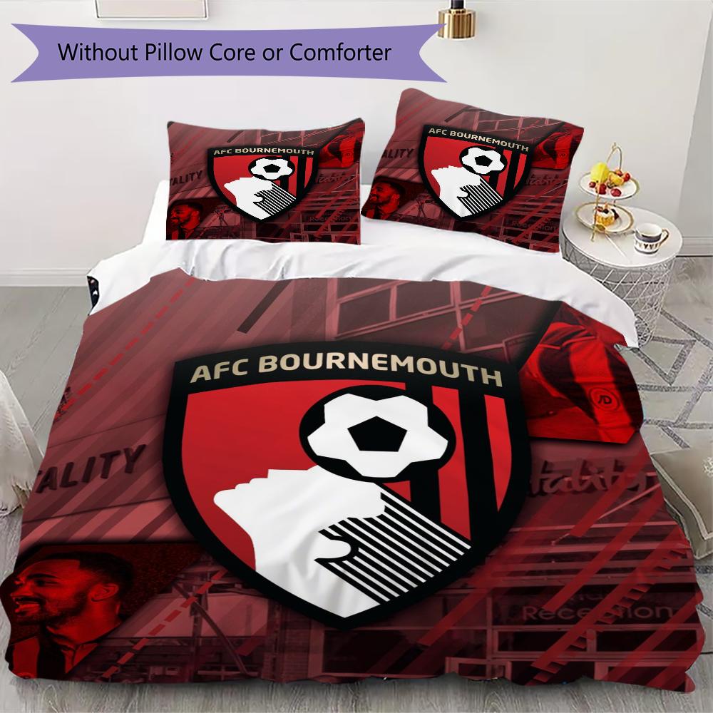 Set Copripiumino con Fantasia AFC Bournemouth Copripiumino Federa Decorazione per la Casa Regalo di Compleanno (1 * copripiumino + 2 * federe senza imbottitura)