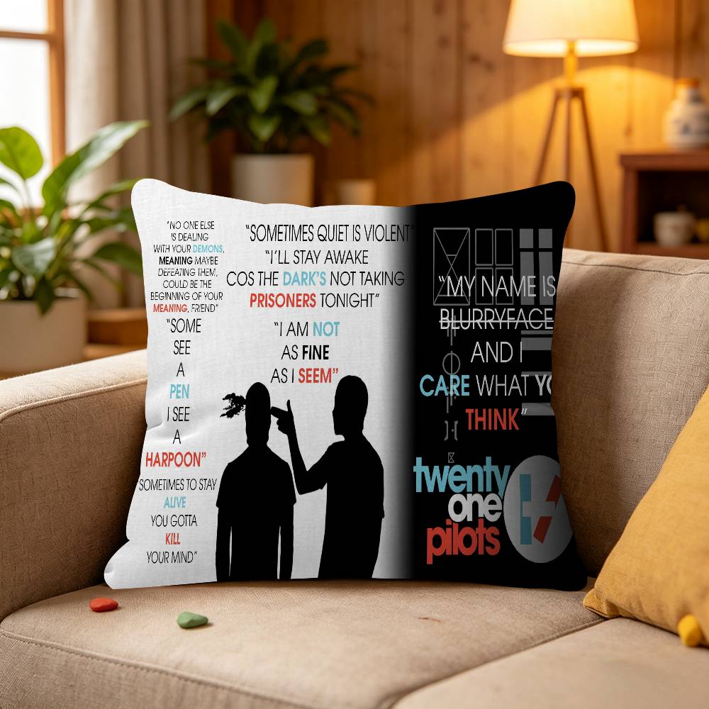 T-Twenty One Pilots Pillow Gift Home Office Decoration Bedroom Sofa Car Cushion Cover case 45x45