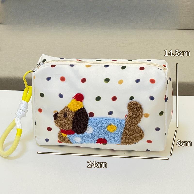New Dachshund Puppy Cosmetic Bag for Girls Storage Bags Large Capacity Women Portable Organizer with Braided Keychain Wholesales