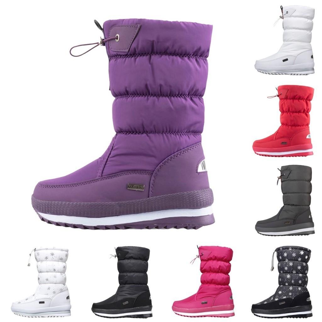 Gemütliche Warme Winter Schneestiefel Für Damen Rutschfeste Mittelhohe Plüschstiefel
