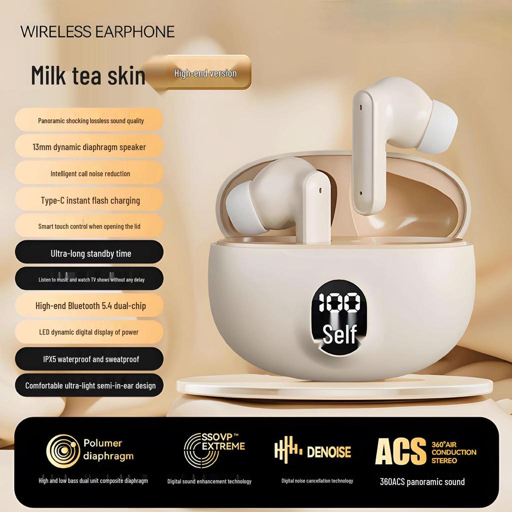 Smart Wireless Noise-Cancelling Bluetooth Earphones 2025 with In-Ear Display and Long Battery Life