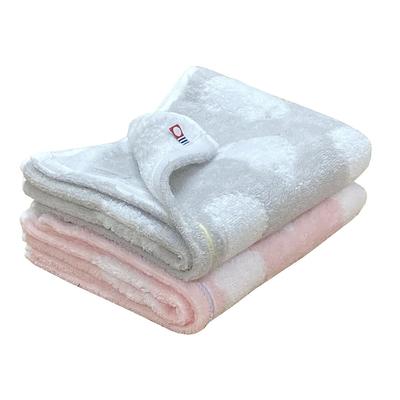 Imabari Handtuch, Gesichtshandtuch mit Igelmuster, 2er-Set, Tiermuster, 34 x 80 cm, wasserabsorbierend, flauschig, hergestellt in Japan, für den Kindergarten, Vorschule, Schule, Rosa, Grau