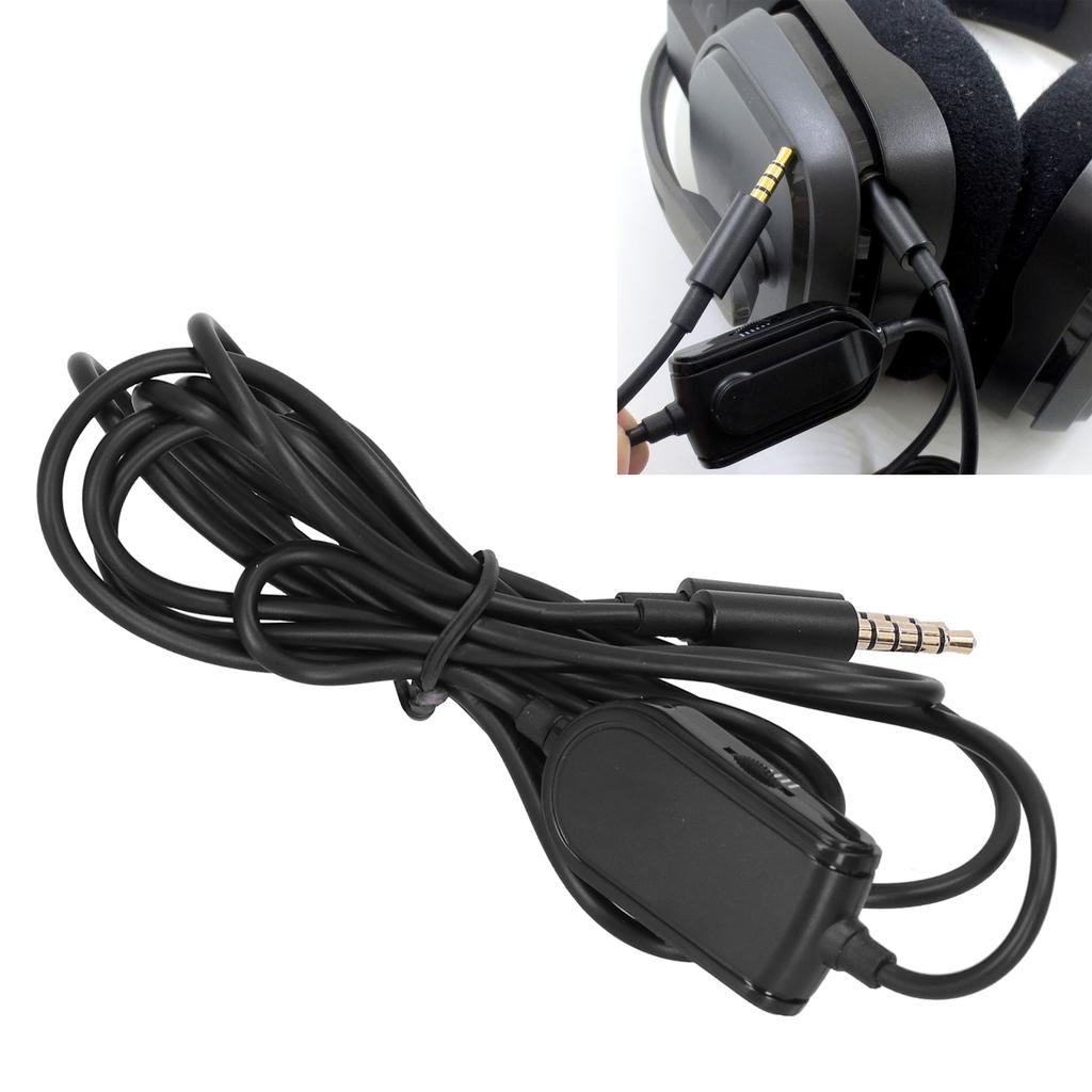 Headset Audio Cord Gaming Headphone Cable with Volume Controlled Microphone for Logitech