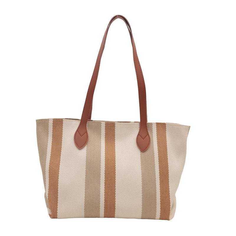 

Fashionable 2024 Large Tote Bag For Women Stylish Canvas Shoulder Bag For Daily Use коричневий