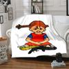 Coperta in Flanella di Pippi Calzelunghe Morbida Calda per Tutte le Stagioni, Design per Campeggio, Viaggio in Auto, Escursionismo Divano, Letto, Ufficio Regalo Perfetto per Feste