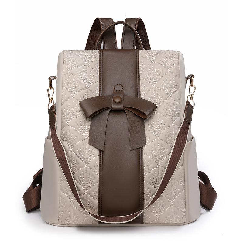 

Женский рюкзак с бантом, большой вместимости, противокражный рюкзак, сумка через плечо для поездок хаки