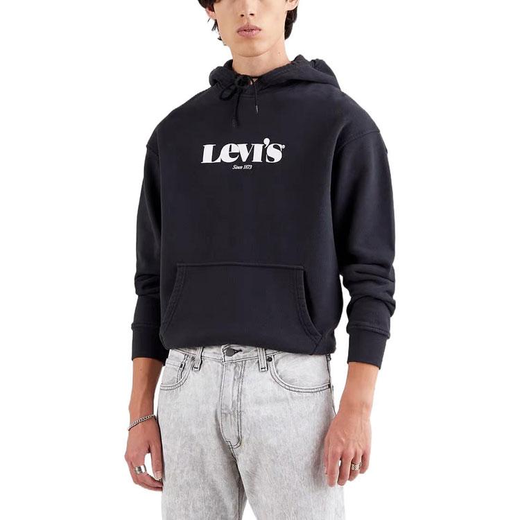 Levi's Sweatshirts Men's Black Hooded Thickened Regular 38479-0039