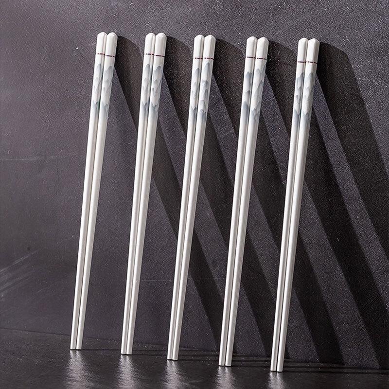 KANGMO Chinese Style Misty Landscape Ceramic Chopsticks (5 Pairs)