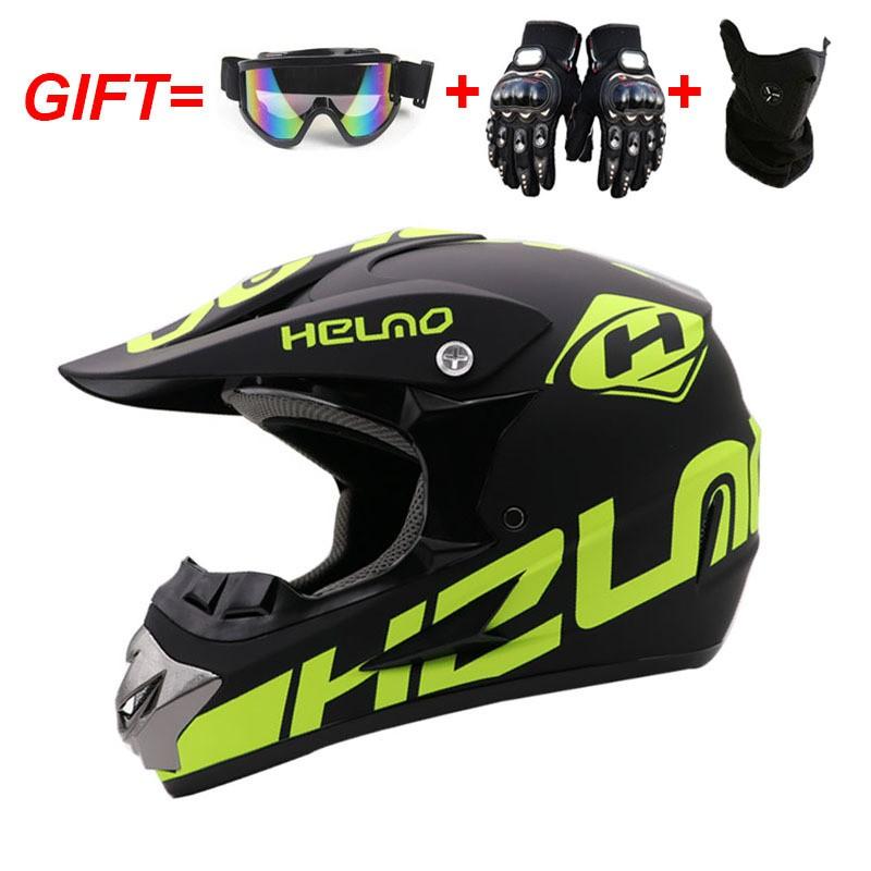 Full Face ATV Helmet Adults With Visor Mask Gloves DOT Certified ABS Off-Road Dirt Bike Motorcycle