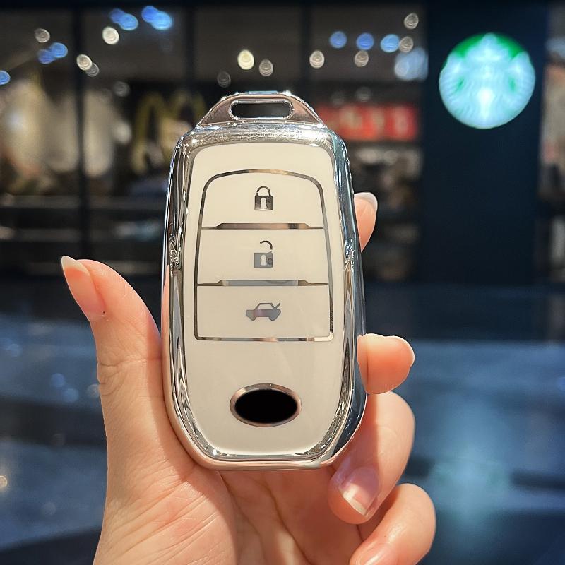 

Чехол для автомобильного ключа из ТПУ, брелок для Toyota Prado Camry C-HR Rav4 Highlander Auris Prius Land Cruiser 200 Crown 3 кнопки, брелок