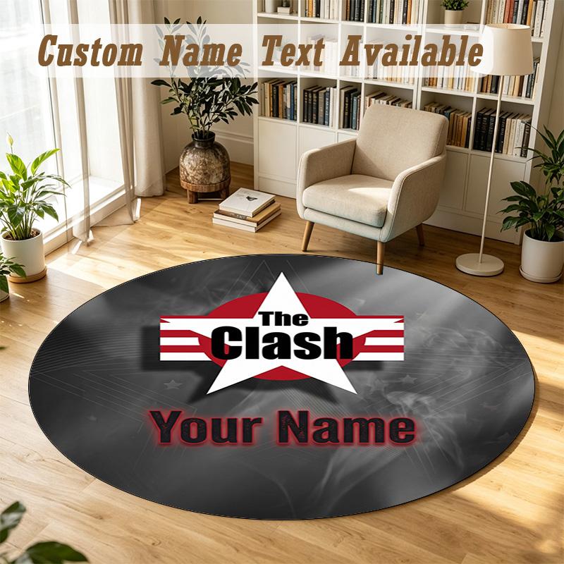 Round Rug Custom NameThe Cure Pattern Non Slip Carpet Home Floor Decor
