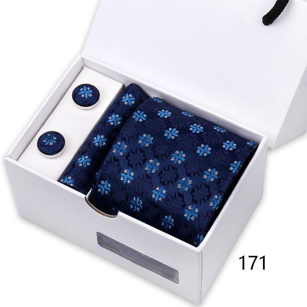 Men's High-End Polyester Tie & Pocket Square Set for Weddings and Formal Wear