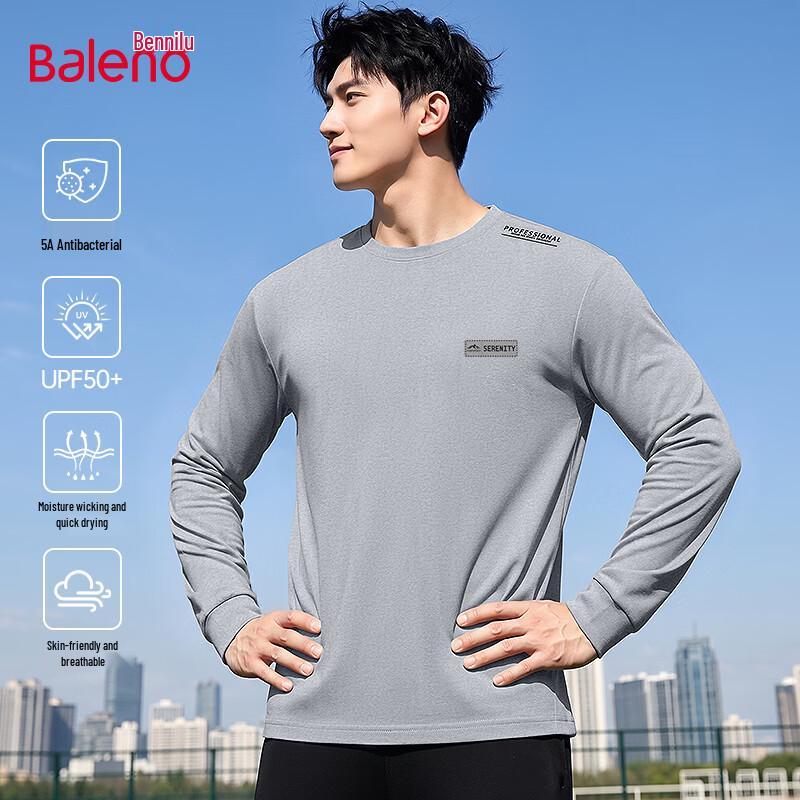 Baleno Men's Antimicrobial Sun Protection Long Sleeve Sport Tee