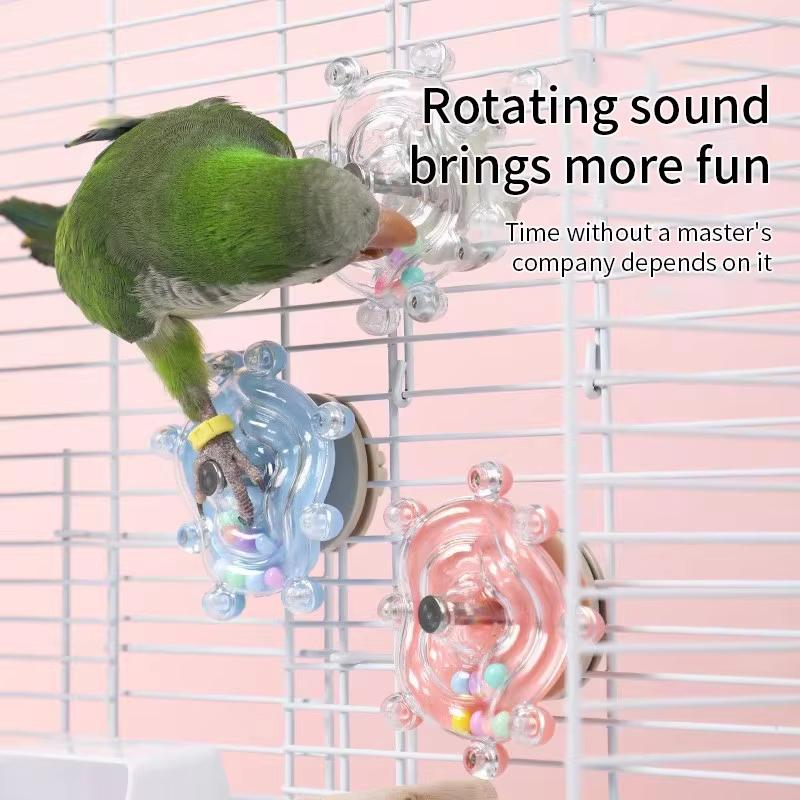 De Toy for Parrot, Unique Rotating Toy To Help Animals Release Excess Energy, Made of Safe Materials, I6r6 Non-scratch Wheel
