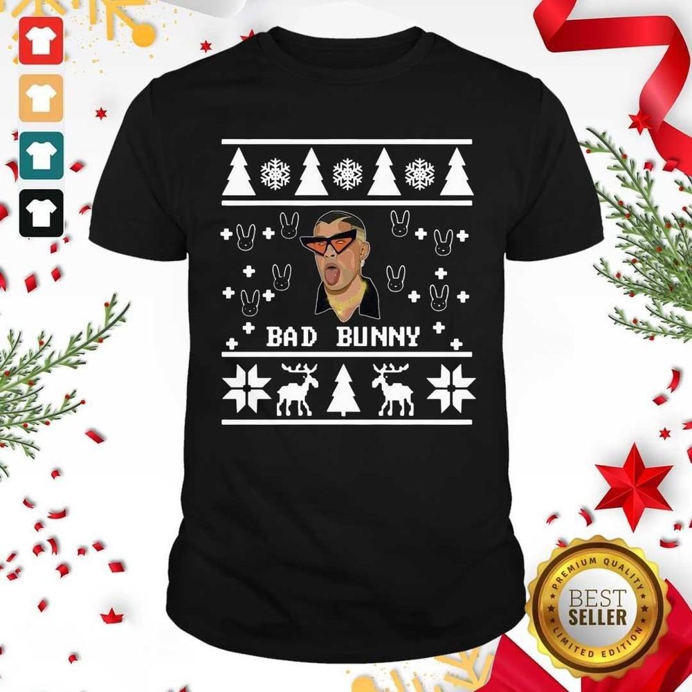 NEW Bad Bunny Ugly Christmas Heavy Cotton Black  S-5XL T Shirt C313 Unisex T-Shirt S фото