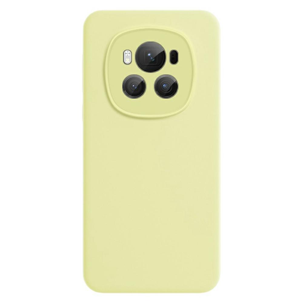 

For Honor Magic6 5G Case Precise Cutouts Liquid Silicone+PC Shockproof Phone Cover Light Yellow