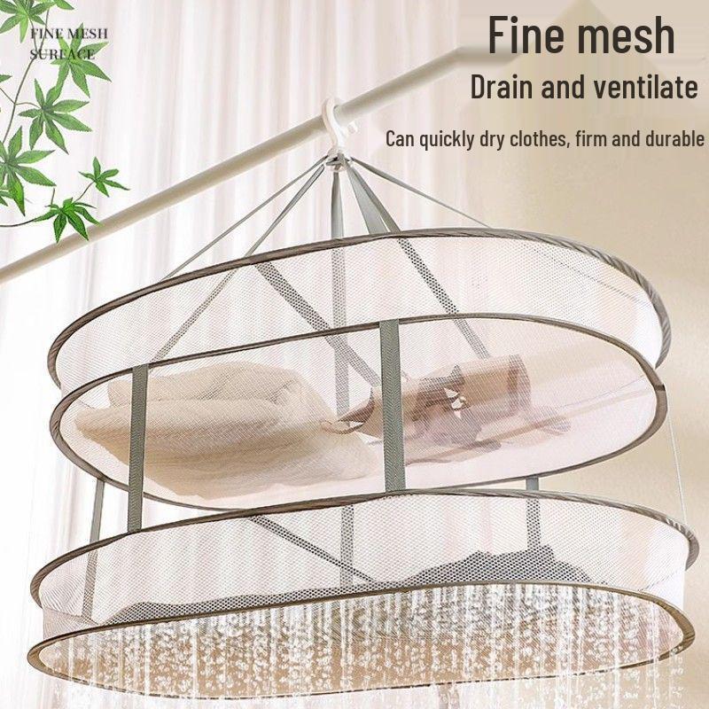 Two-Layer Windproof Drying Net for Clothes - Ideal for Cashmere Sweaters & Underwear