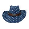 Fashion Denim Ripped Retro Western Denim Hat European And American Personalized Casual Jazz Hat Peach Heart Top Curved Brim Top Hat