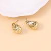 European and American fashion hammer texture personalized creative water drop shape stud earrings, simple and versatile classic basic models