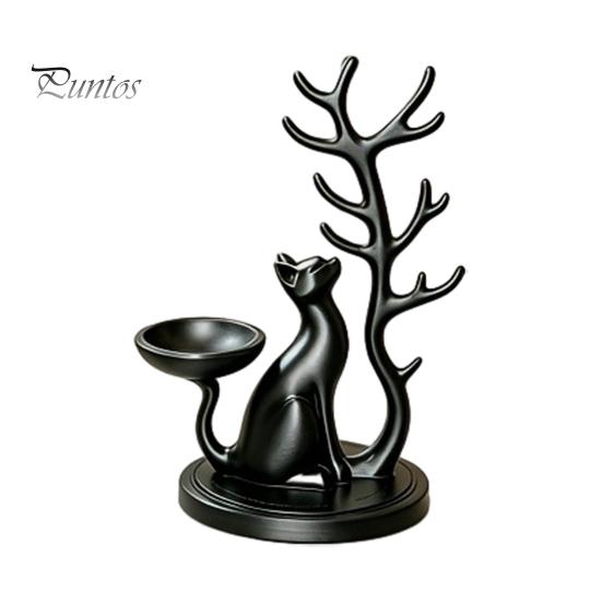 Necklace Display Rack Cute Cat Tree Branch Jewelry Organizer, 3D Printed Earring Bracelet Hair Gifts for Lovers Tie Storage Holder, Decorative Trinket