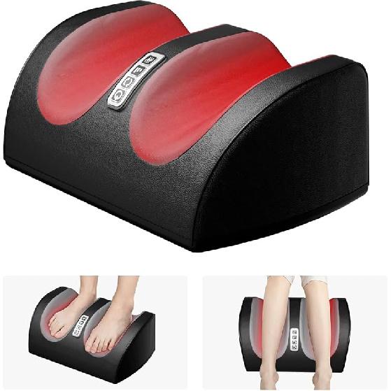 Shiatsu Foot Massager Machine with Heat, Foot and Calf Massager with Massage Roller, Deep Tissue Massager for Plantar Fasciitis, Pain Relief,