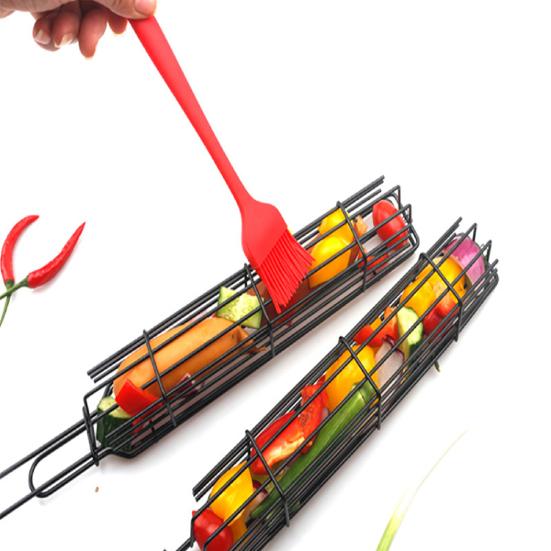 Kebabkorb Hochtemperaturbeständiges Verriegelungsdesign Edelstahl Wiederverwendbarer Grill